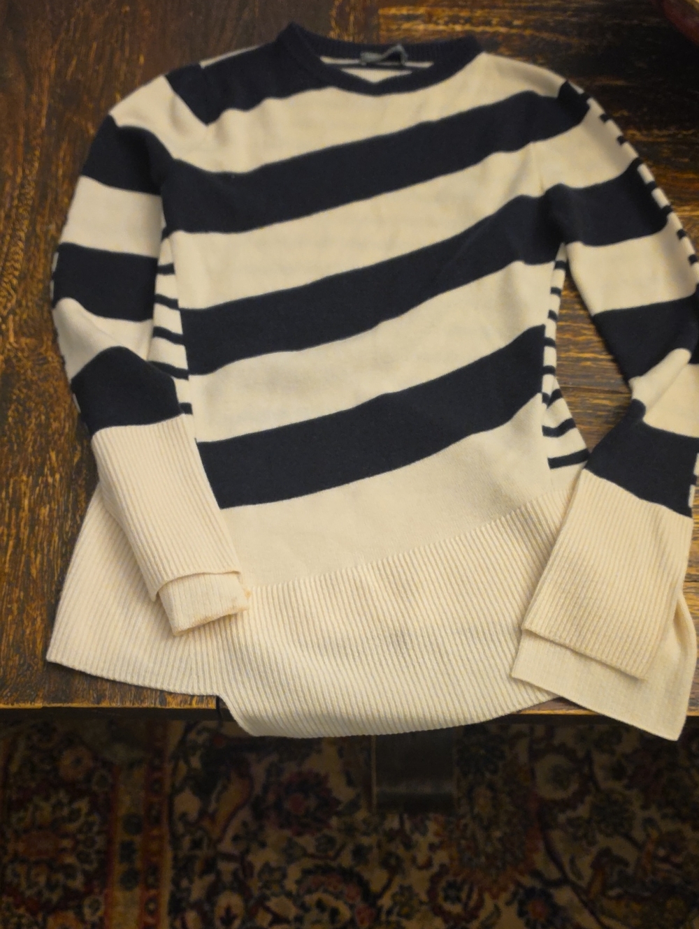 Alexander McQueen Striped Sweater Cream & Black XS Spring 2016 Archive